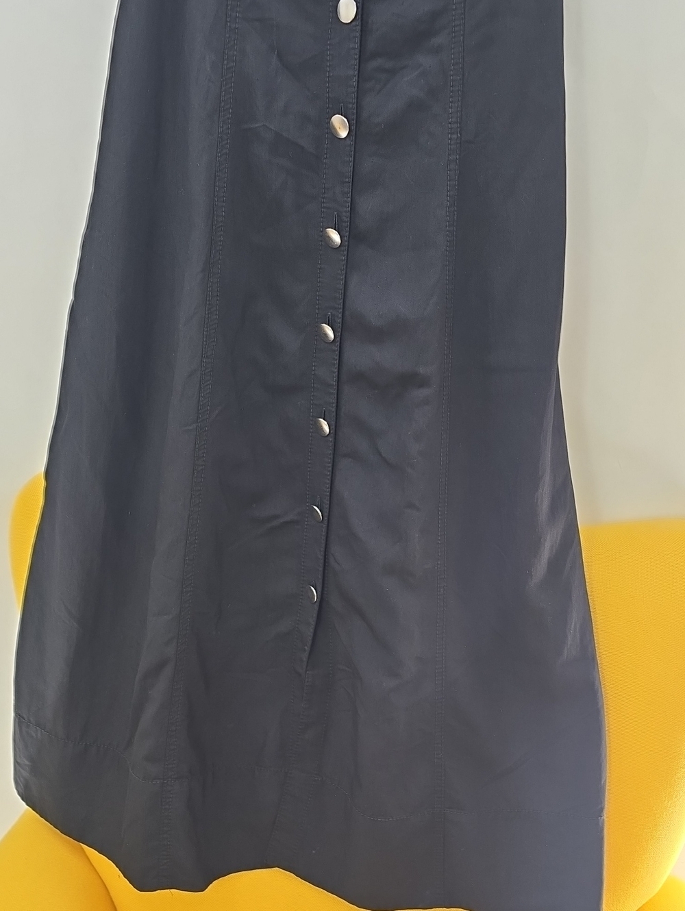 Proenza Schouler Black Sleeveless Button-Front Midi Dress with Silver Buttons - Picture 6 of 16
